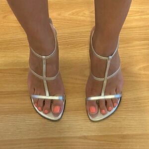 Stuart Weitzman heels silver, size 5